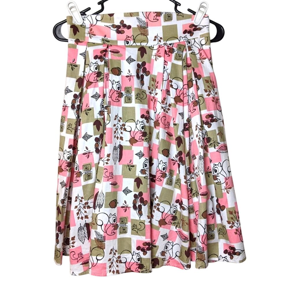 Laura Byrnes retro style squirrel skirt. Sz M